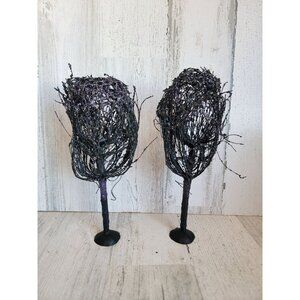 Dept 56 glitter tree black Halloween village accessory set scary